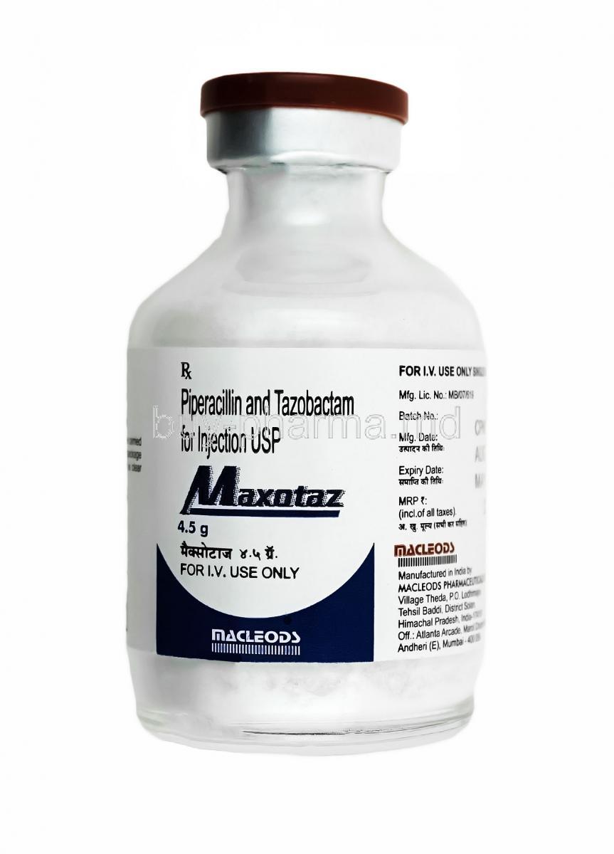 Maxotaz Injection, Piperacillin/ Tazobactum bottle