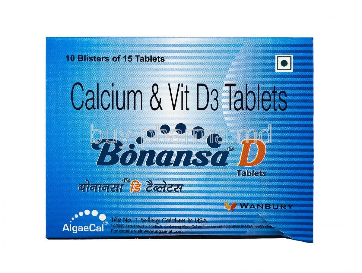 Bonansa D, Elemental Calcium and Vitamin D3