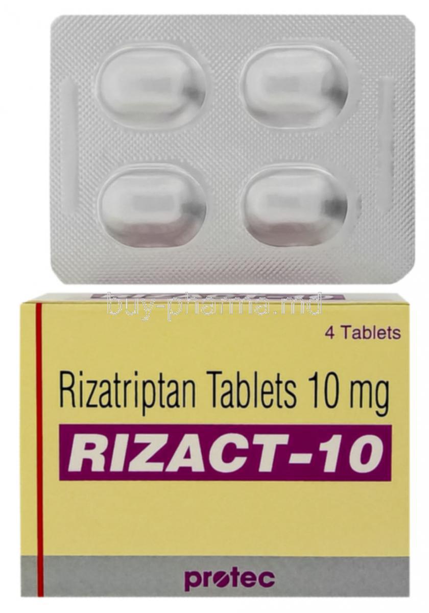 Generic   Maxalt, Rizatriptan  10  mg tablet and box