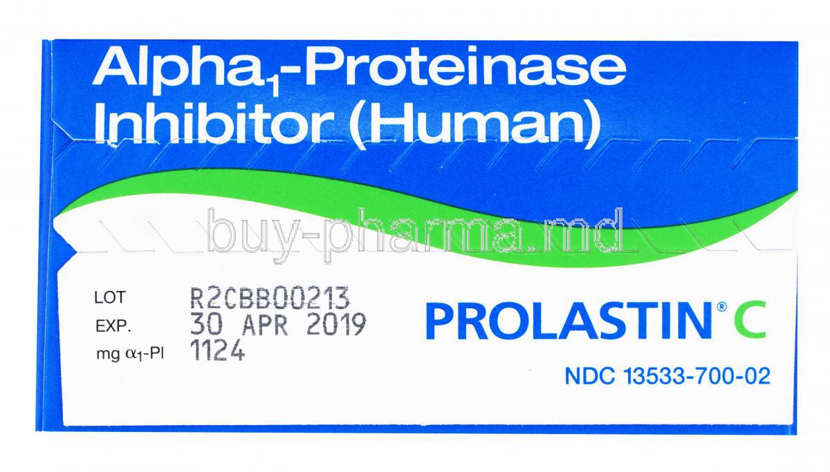 Prolastin-C, Alpha-Proteinase Inhibitor (Human) box