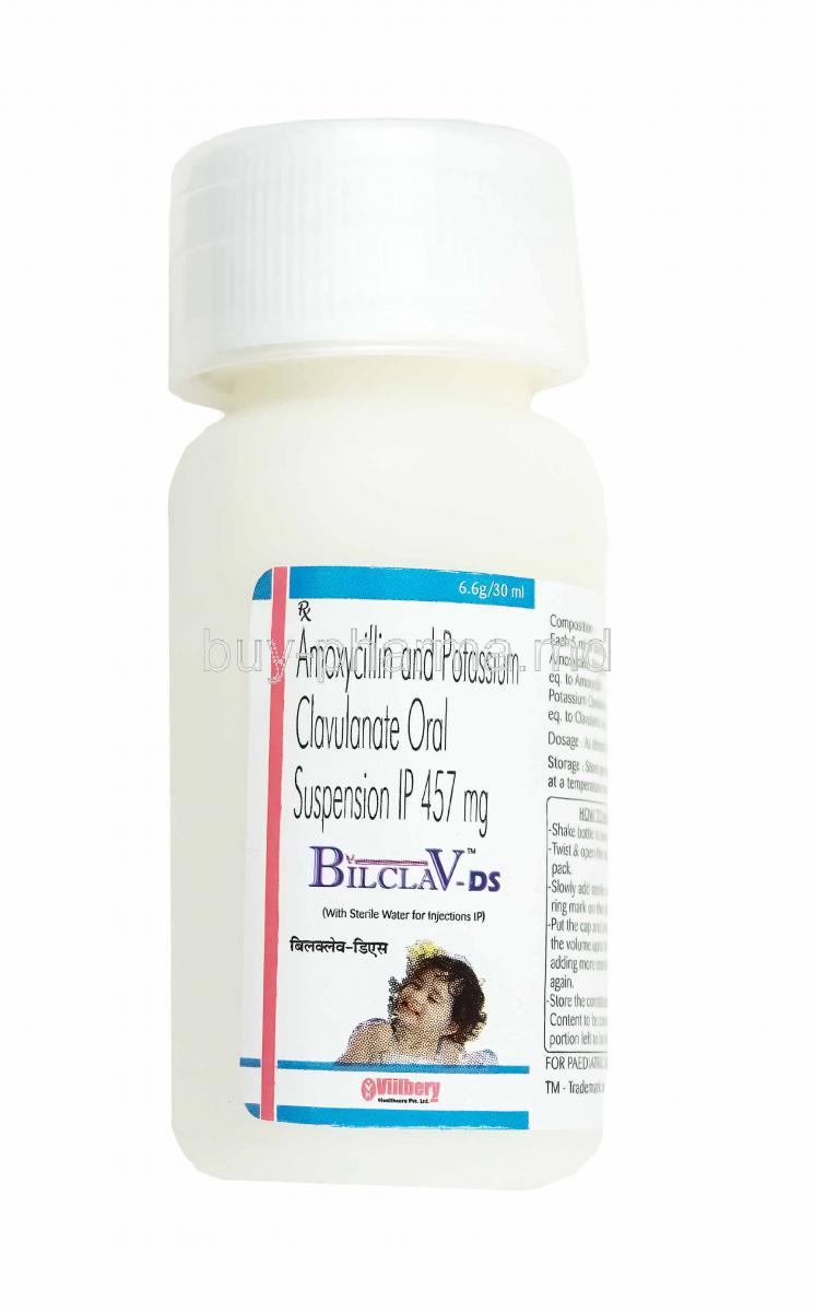 Bilclav DS Oral Suspension, Amoxicillin and Clavulanic Acid bottle