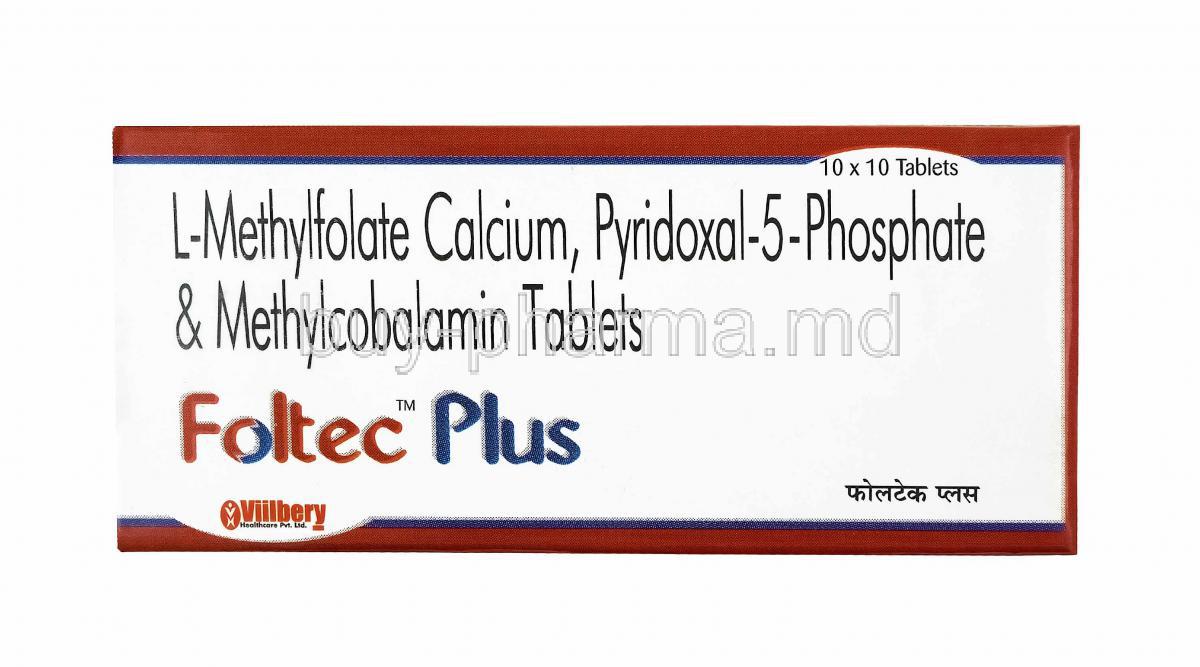 Foltec Plus, L-Methylfolate/ Pyridoxal-5-Phosphate/ Methylcobalamin