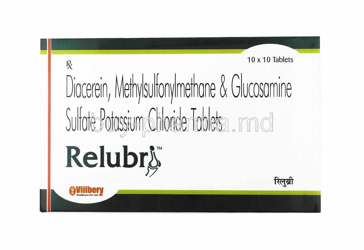 Relubri, Glucosamine, Diacerein and Methyl Sulfonyl Methane