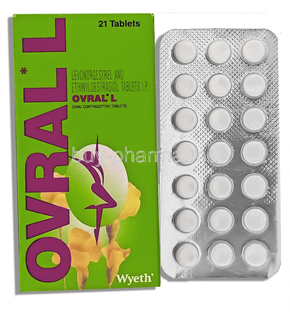 Ovral L 21, Levonorgestrel 0.15 Mg/ Ethinylestradiol 0.03 Mg Tablets (Wyeth)