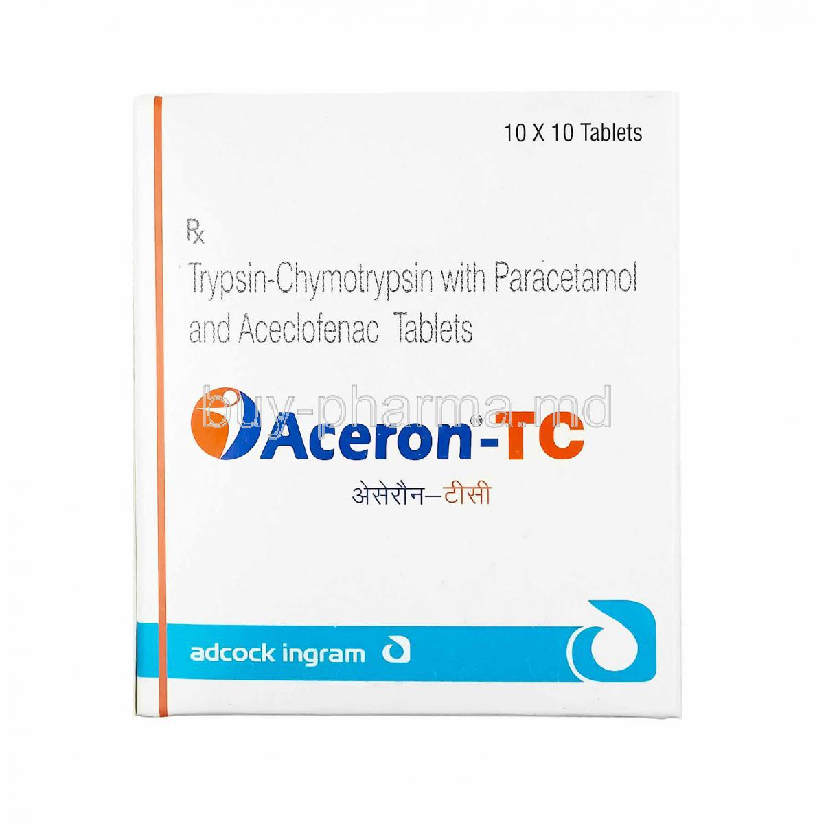 Aceron TC, Aceclofenac, Paracetamol and Trypsin Chymotrypsin