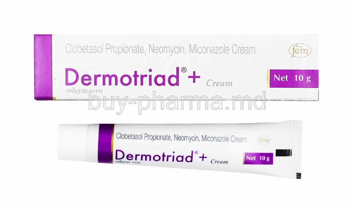 Dermotriad Plus Cream, Clobetasol Propionate, Neomycin Sulphate and Miconazole Nitrate