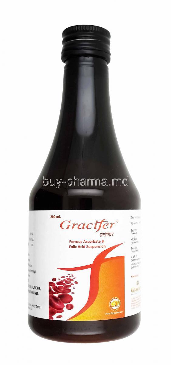Gracifer Suspension, Iron and Folic Acid bottle