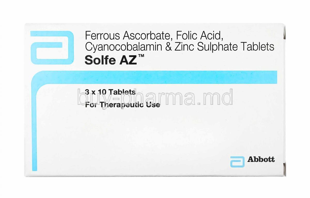 Solfe AZ, Iron, Folic acid, Zinc and Vitamin B12