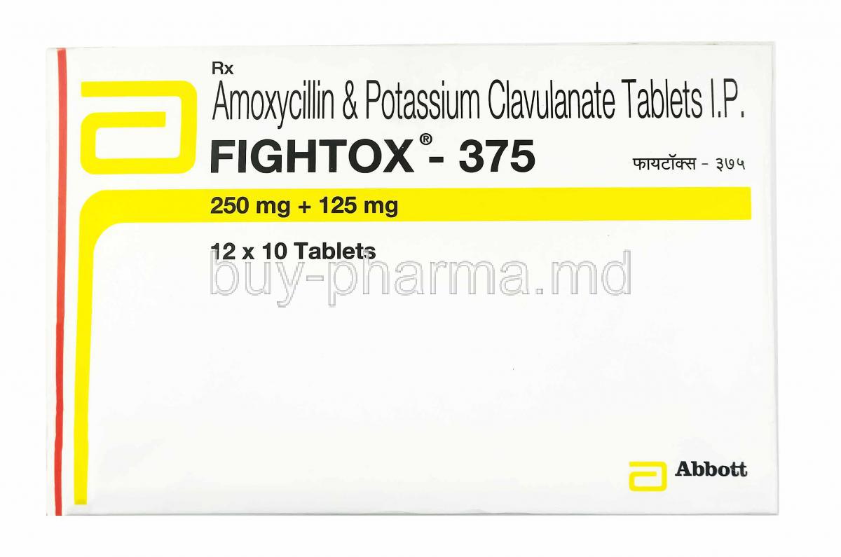 Fightox, Amoxicillin and Clavulanic Acid 375mg