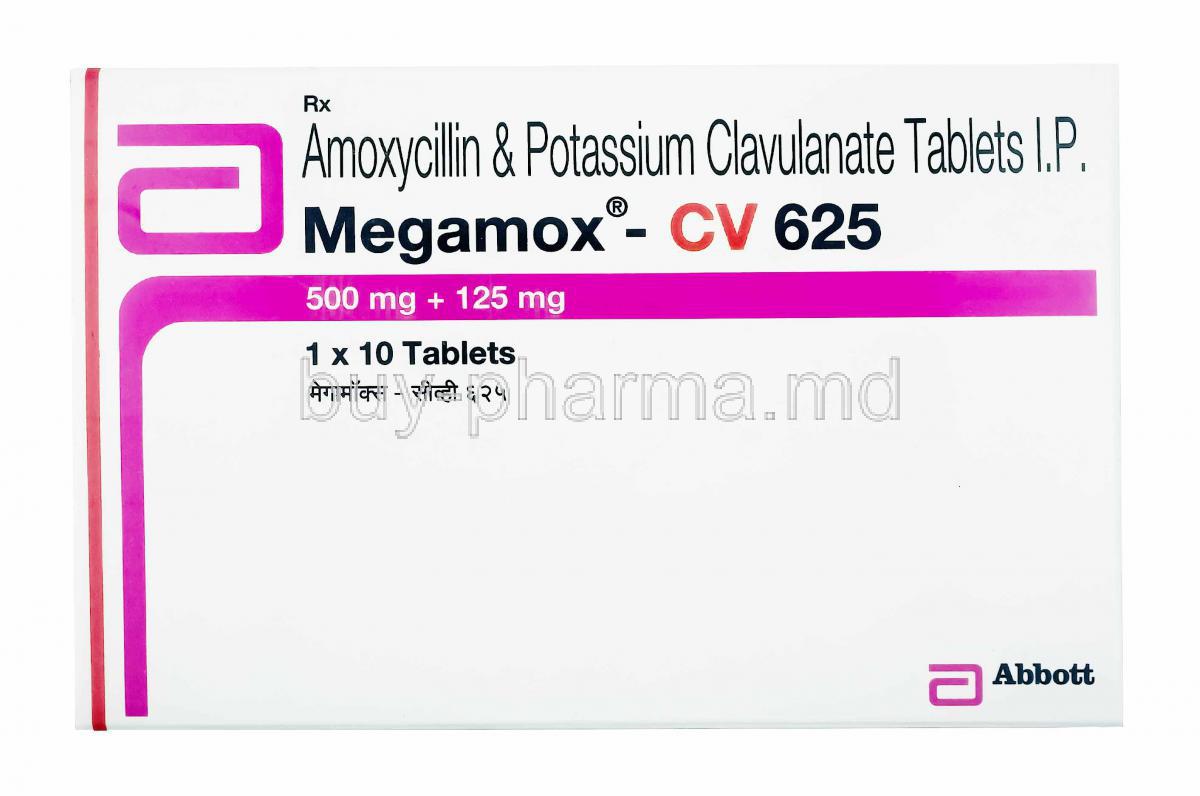 Megamox CV, Amoxicillin and Clavulanic Acid 625mg