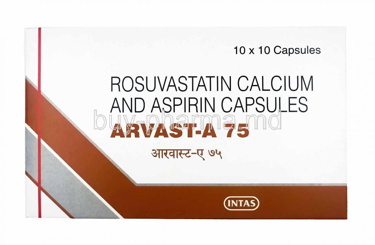 Arvast-A, Rosuvastatin and Aspirin low strength 75mg