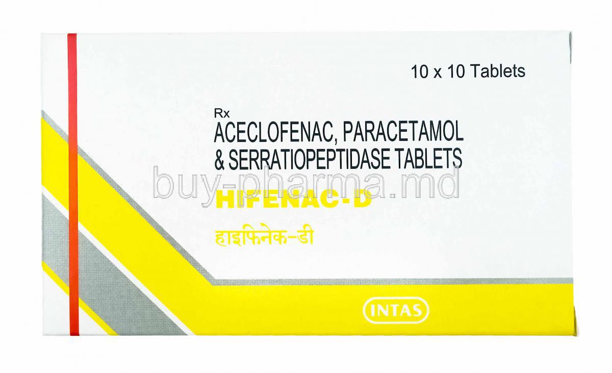 Hifenac-D, Aceclofenac, Paracetamol and Serratiopeptidase