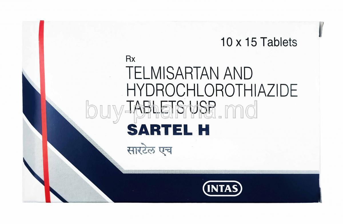 Sartel H, Telmisartan and Hydrochlorothiazide 40mg