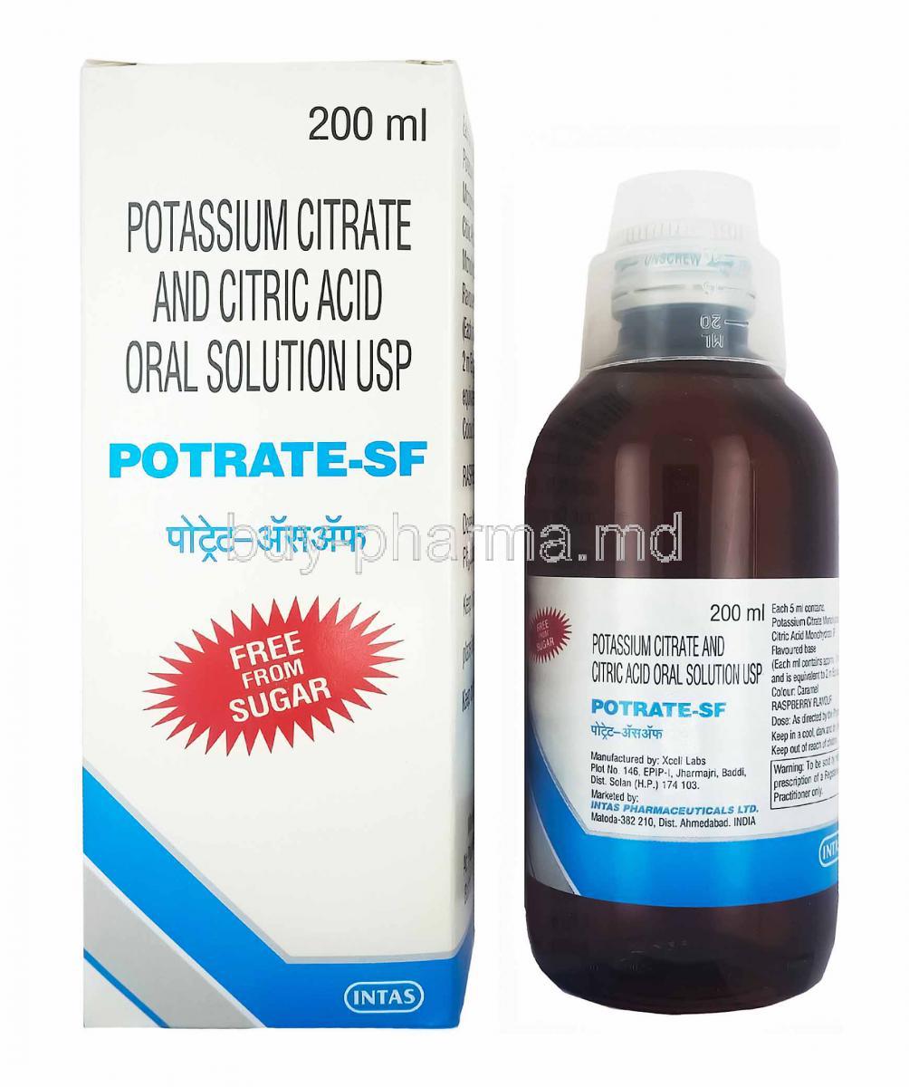 Potrate-SF Oral Solution, Potassium Citrate Monohydrate and Citric Acid Monohydrate