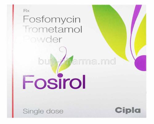 Fosirol, Fosfomycin trometamol powder, Cipla, Box front presentation
