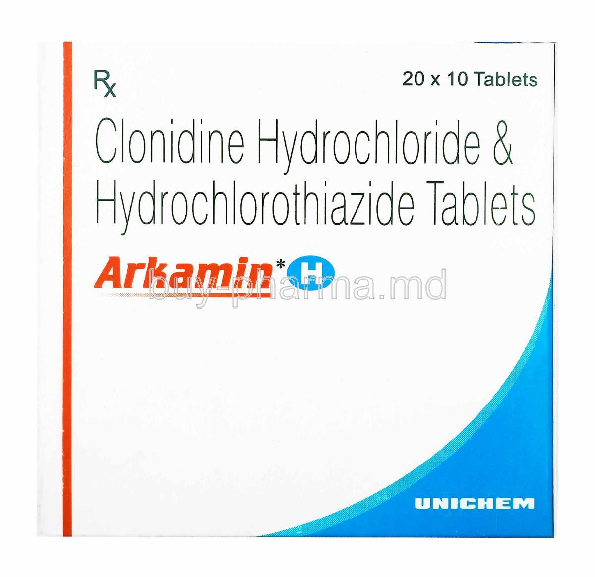 Arkamin H, Clonidine and Hydrochlorothiazide