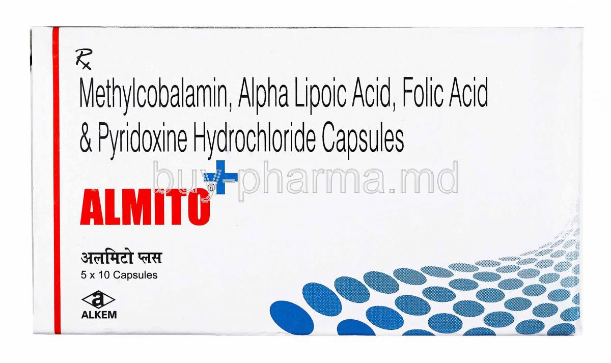 Almito, Methylcobalamin, Pyridoxine, Folic acid and Alpha Lipoic Acid