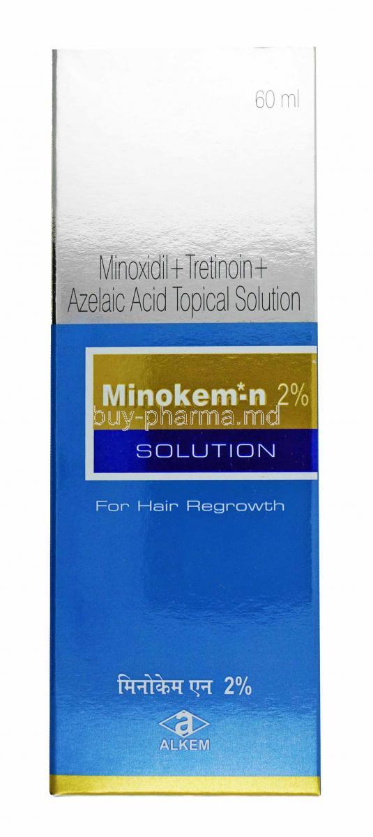 Minokem-N Solution, Tretinoin,  Azelaic Acid and Minoxidil 2%