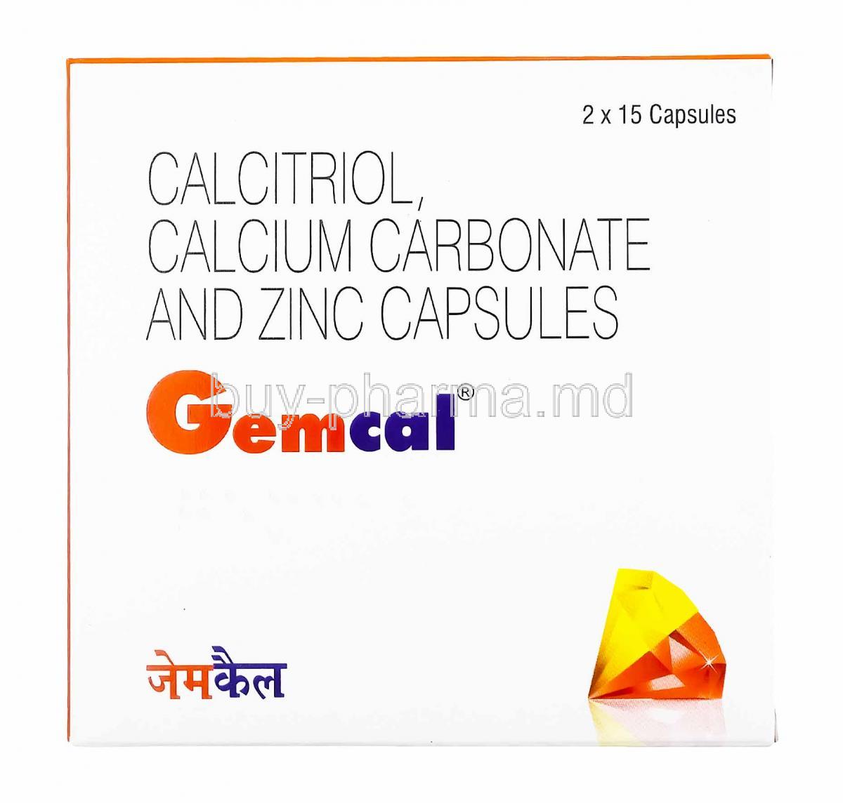 Gemcal, Calcitriol, Calcium Carbonate and Zinc