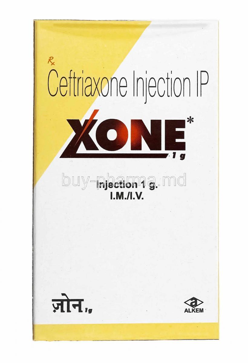 Xone Injection, Ceftriaxone 1g