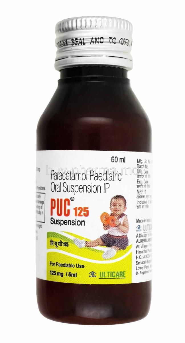 PUC Oral Suspension, Paracetamol, bottle