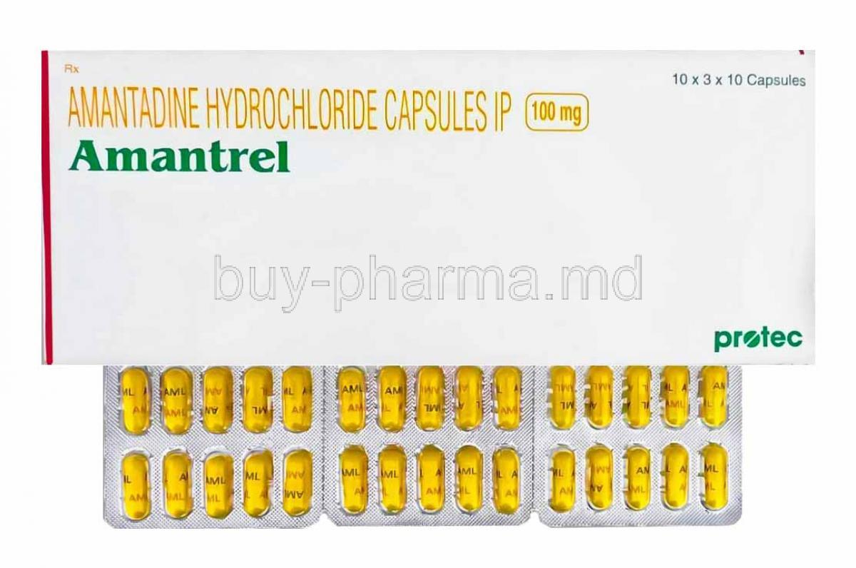 Amantrel, Amantadine box and capsules