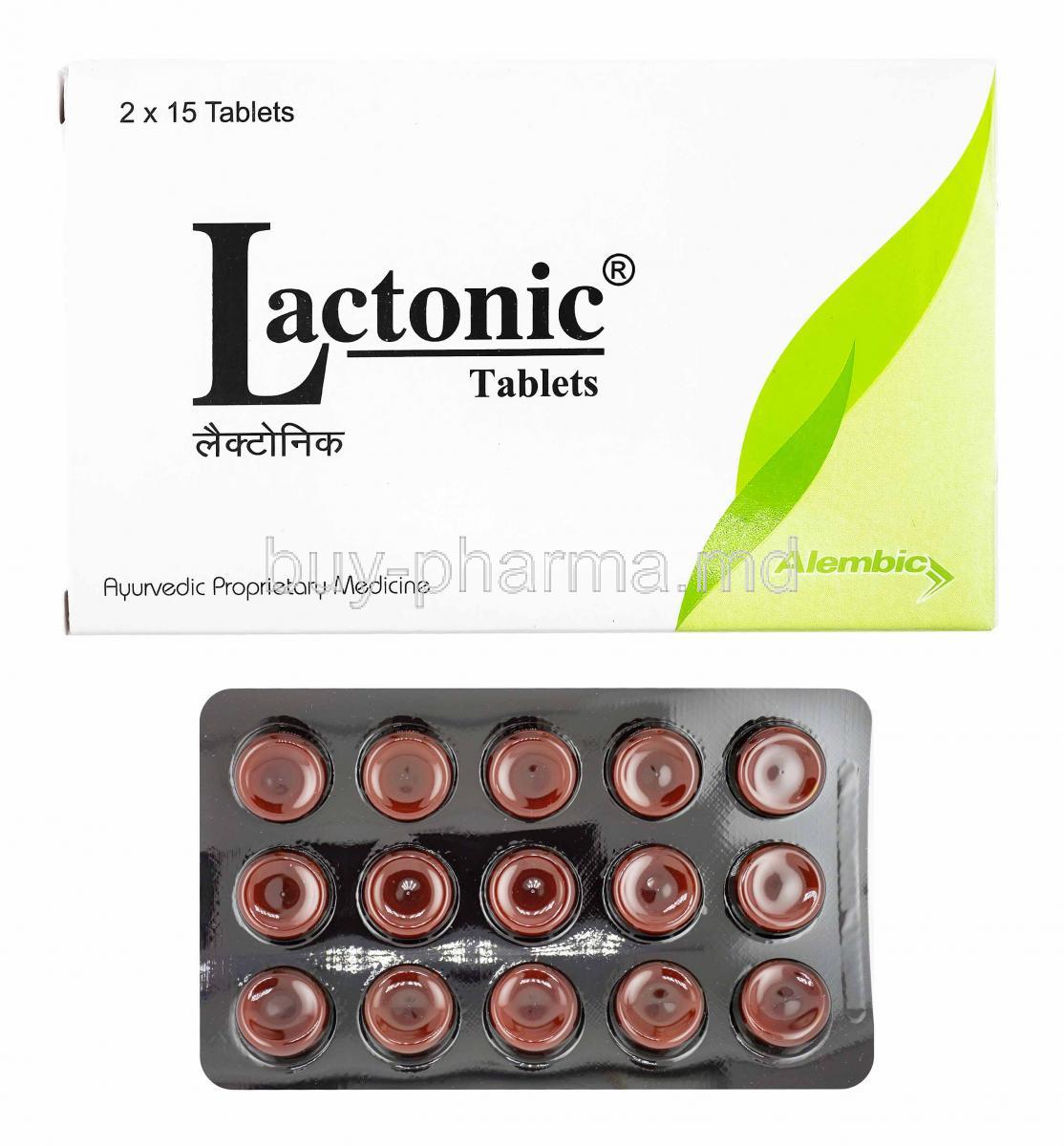 Lactonic, Shatavari, Ashwagandha, Methi, Yashtimadhu and Lasuna box and tablets