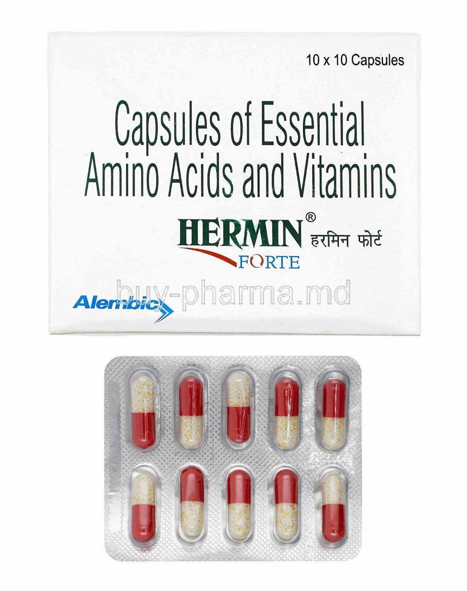 Hermin Forte box and capsules