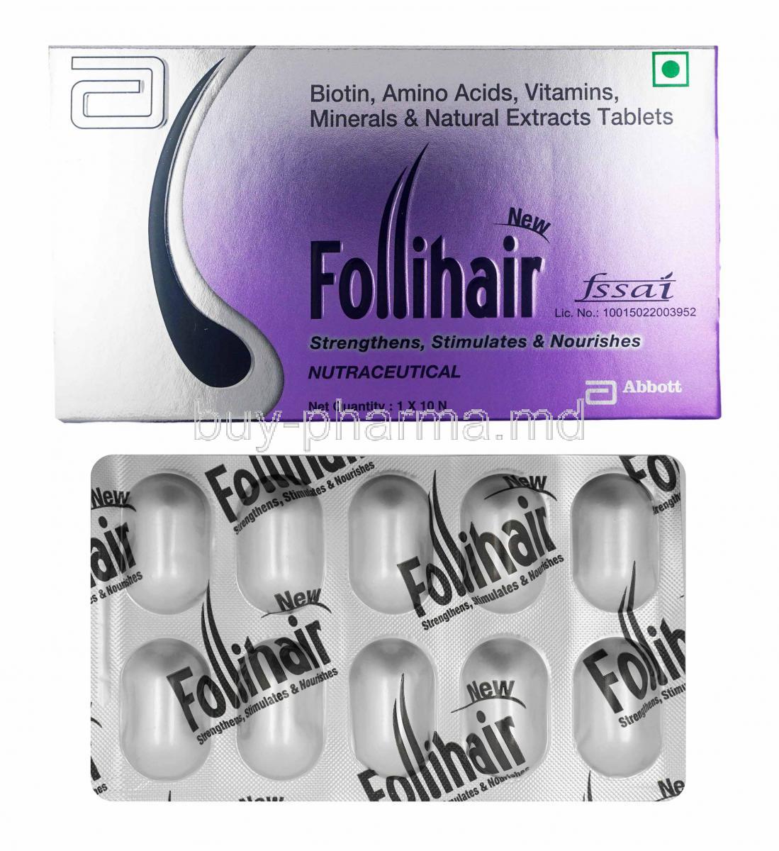 New Follihair box and tablets