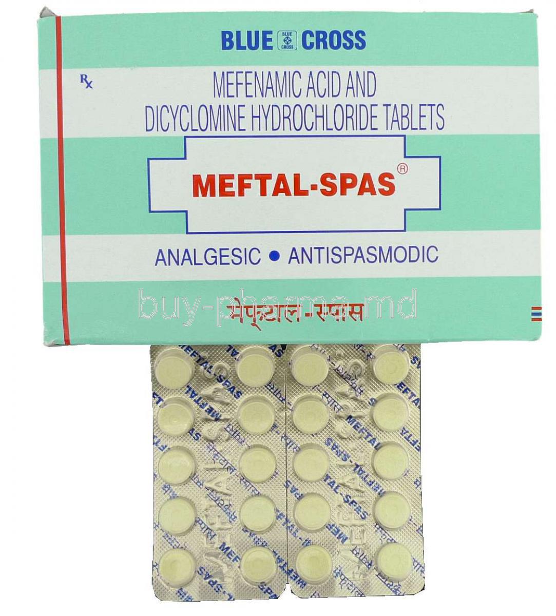 Meftal Spas,  Mefenamic Acid / Dicyclomine Box And Tablet