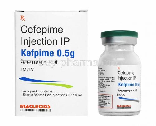 Kefpime Injection, Cefepime 500mg box and vial