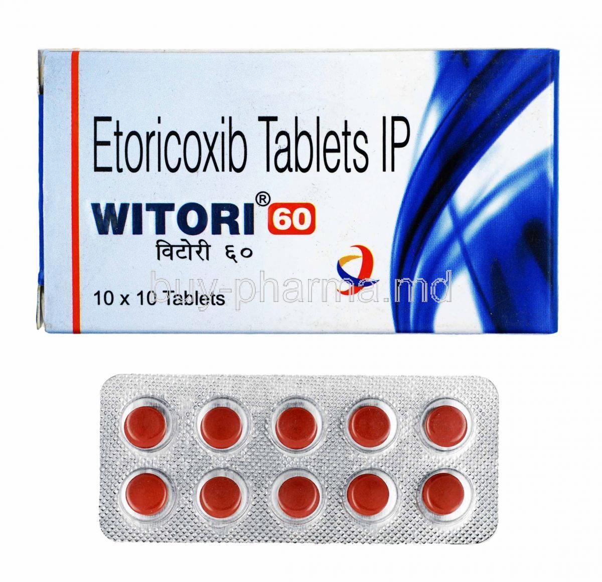 Witori, Etoricoxib 60mg box and tablets