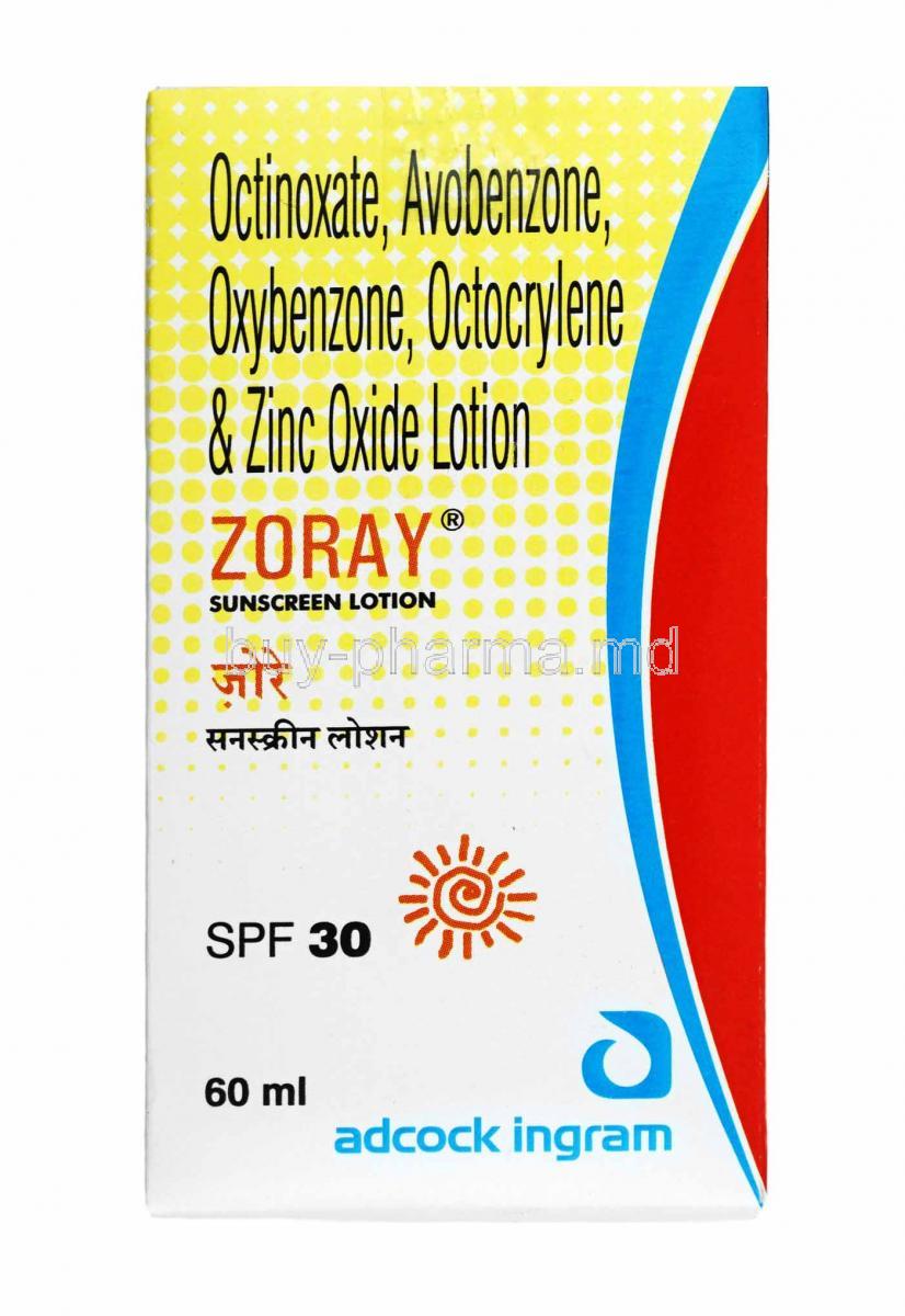 Zoray Sunscreen Lotion box