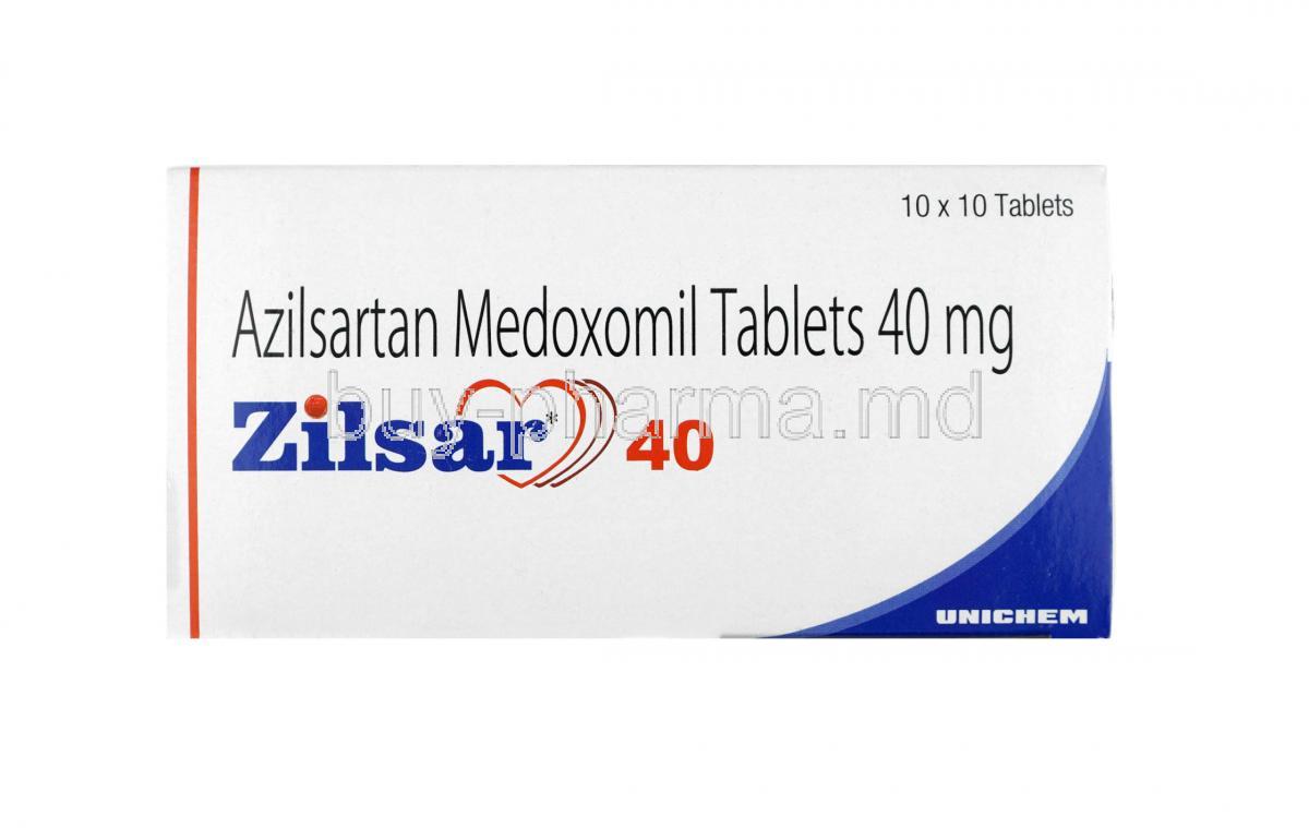 Zilsar 40, Azilsartan (40mg), tablet, box