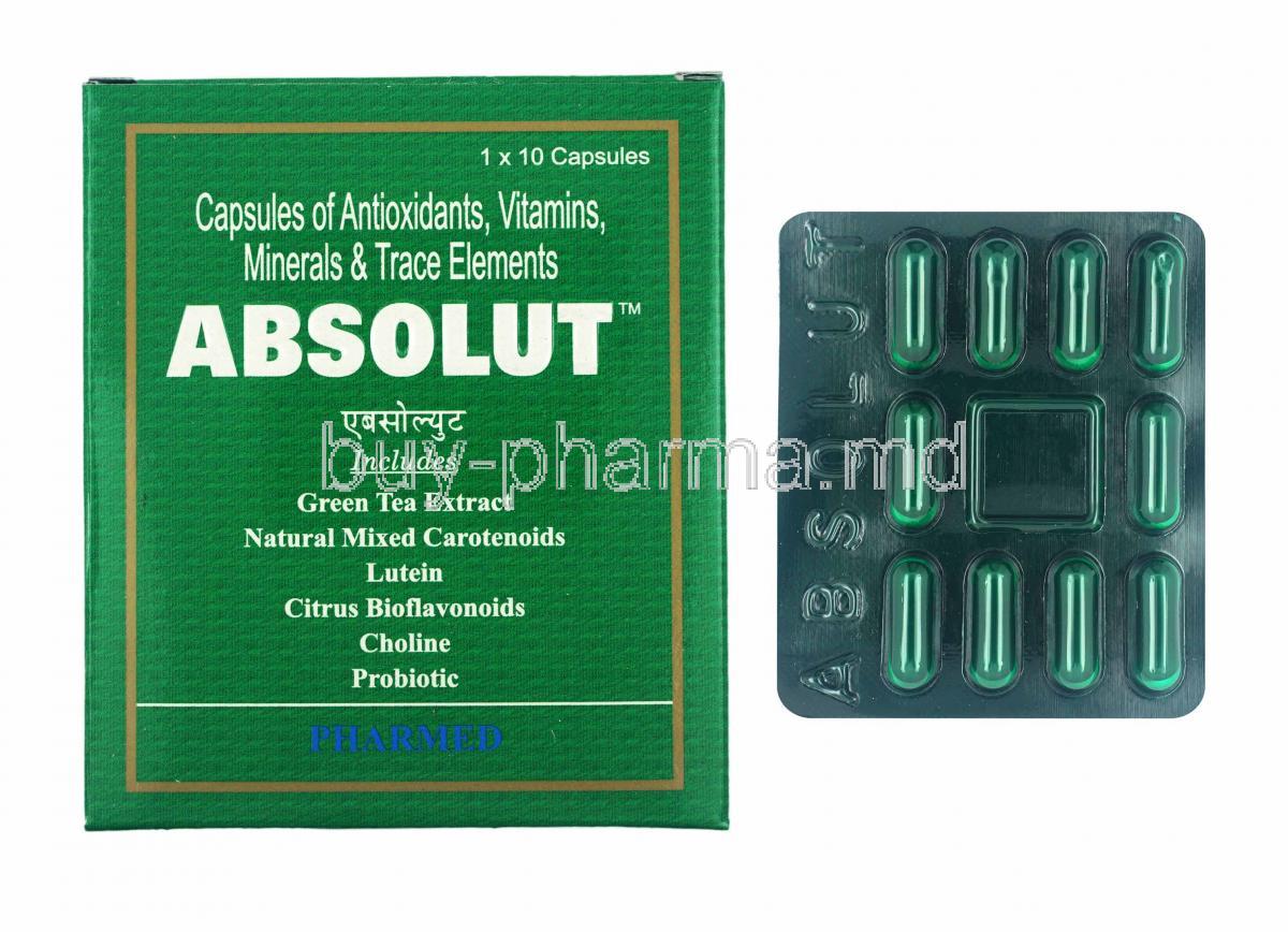Absolut box and capsules