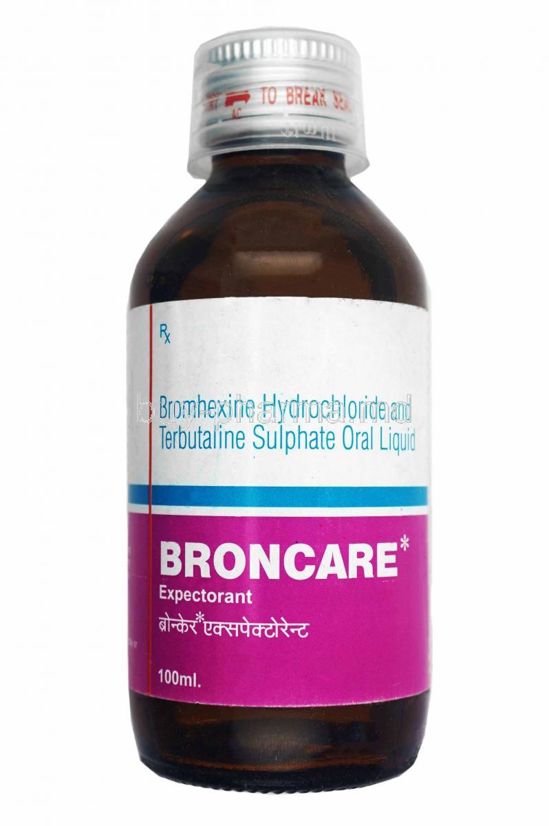 Broncare Oral Liquid, Terbutaline and Bromhexine bottle