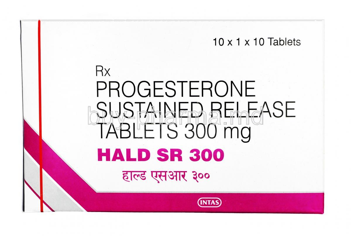 Hald  SR, Progesterone (Natural Micronized), 300 mg Tablet(SR), box
