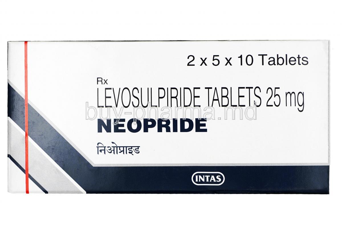 Neopride, Levosulpiride, 25 mg,Tablet, box