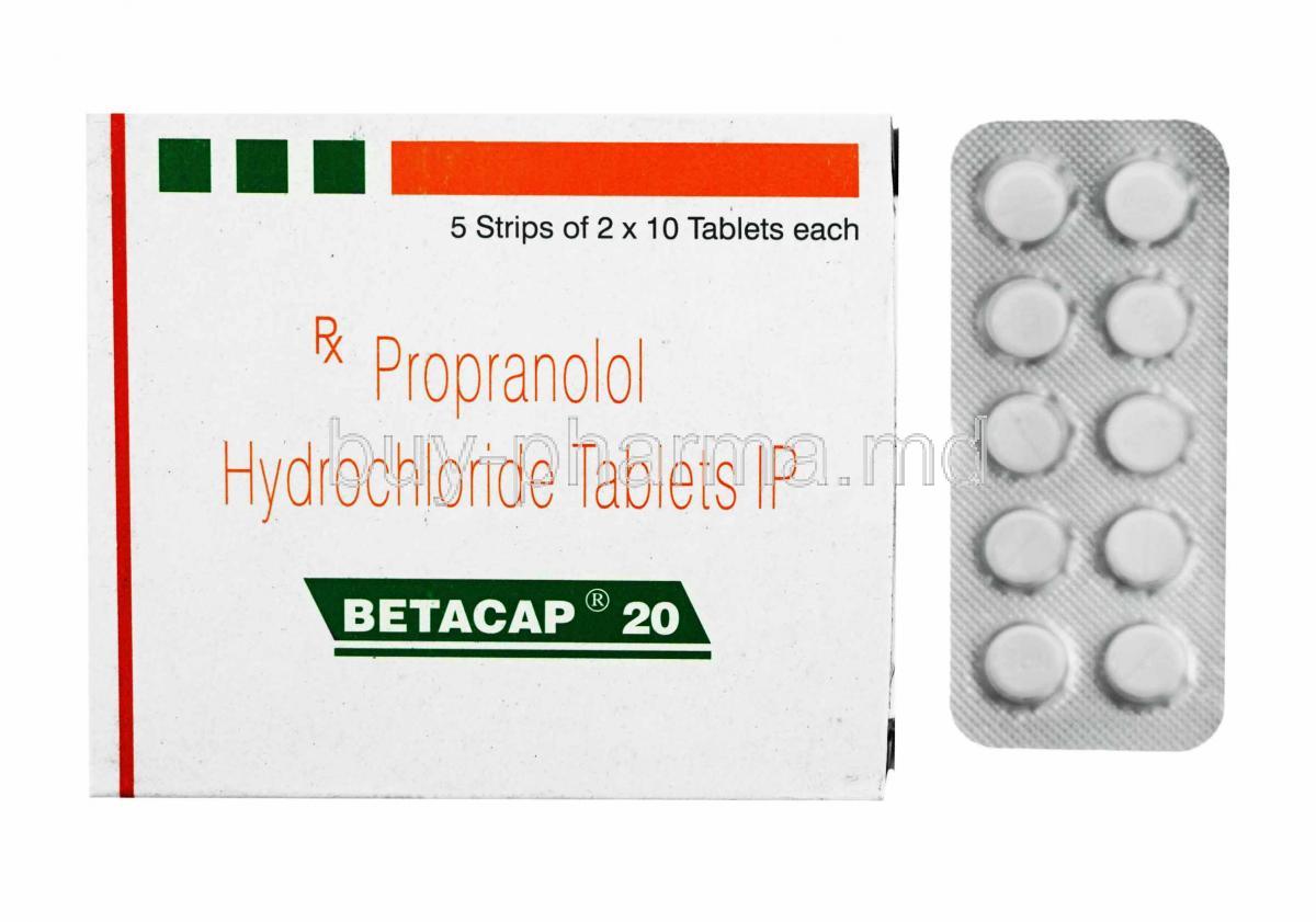 Betacap, Propranolol box and tablets