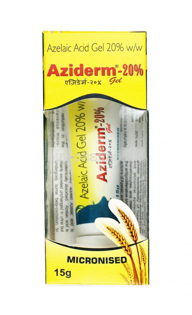 Aziderm Gel, Azelaic Acid 20%, Gel, box