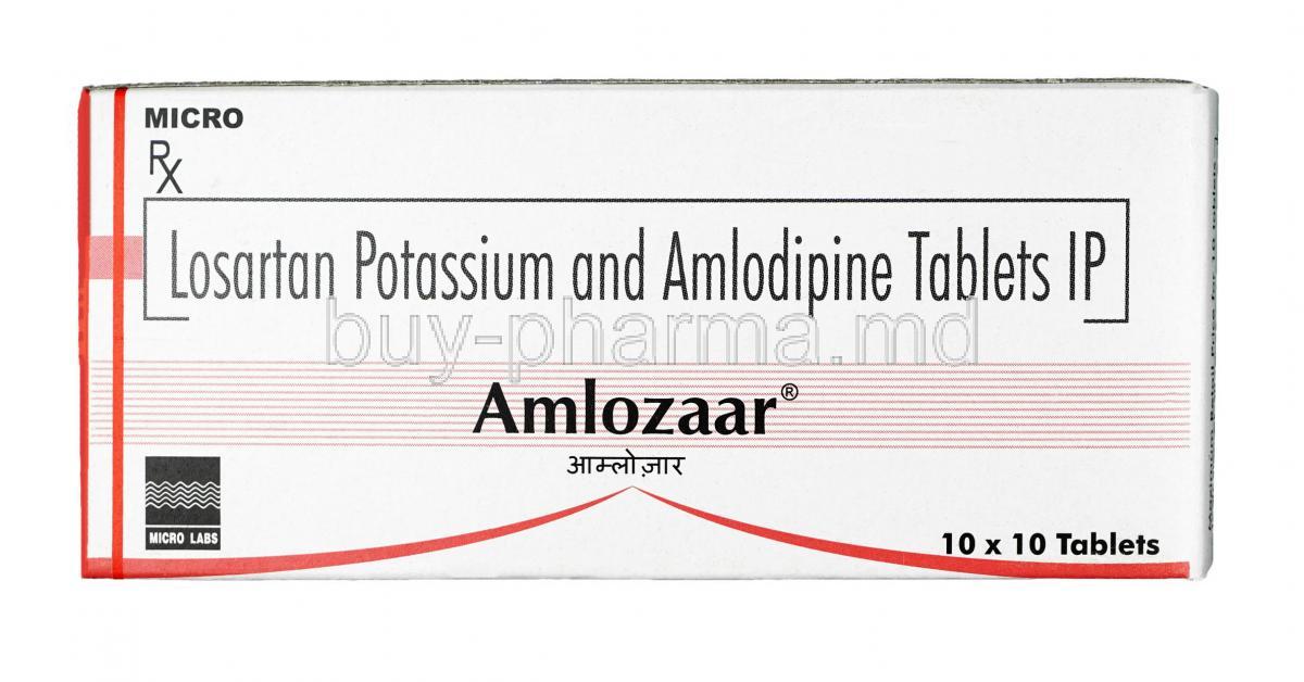 Amlozaar,Losartan 50mg  Amlodipine 5mg, Tablet, box