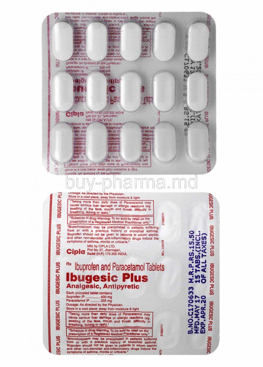 Ibugesic Plus, Ibuprofen and Paracetamol tablets