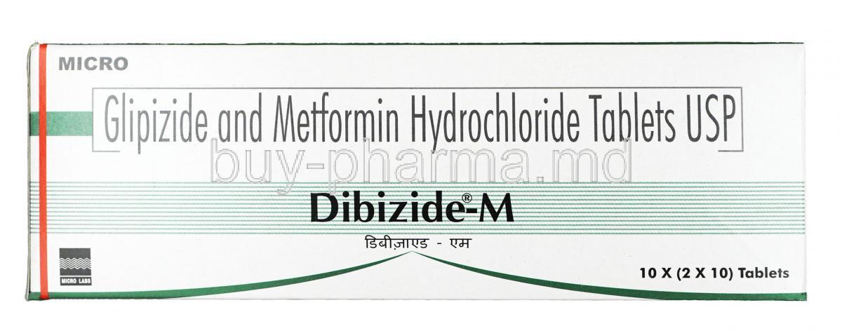 Dibizide M, Glipizide 5mg + Metformin 500mg, Tablet, Box