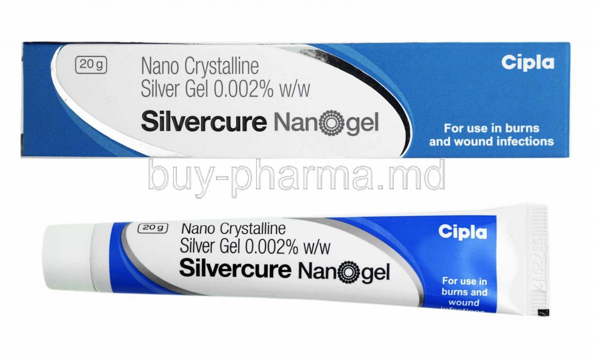 Silvercure Nanogel, Nano Crystalline Silver 20g box and tube