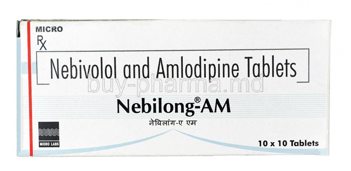 Nebilong AM, Nebivolol 5mg + Amlodipine 5mg, Tablet, Box