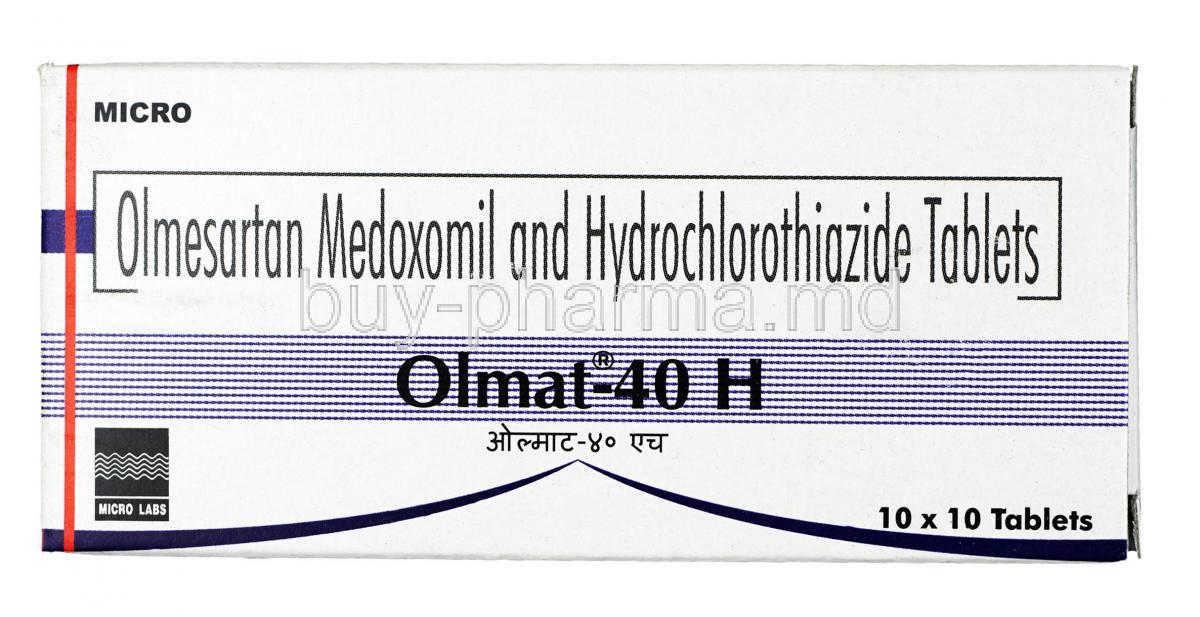Olmat H, Hydrochlorothiazide 12.5mg / Olmesartan 40mg, Tablet, Box