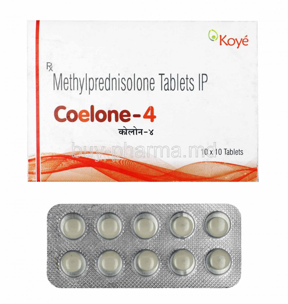 Coelone, Methylprednisolone 4mg box and tablets