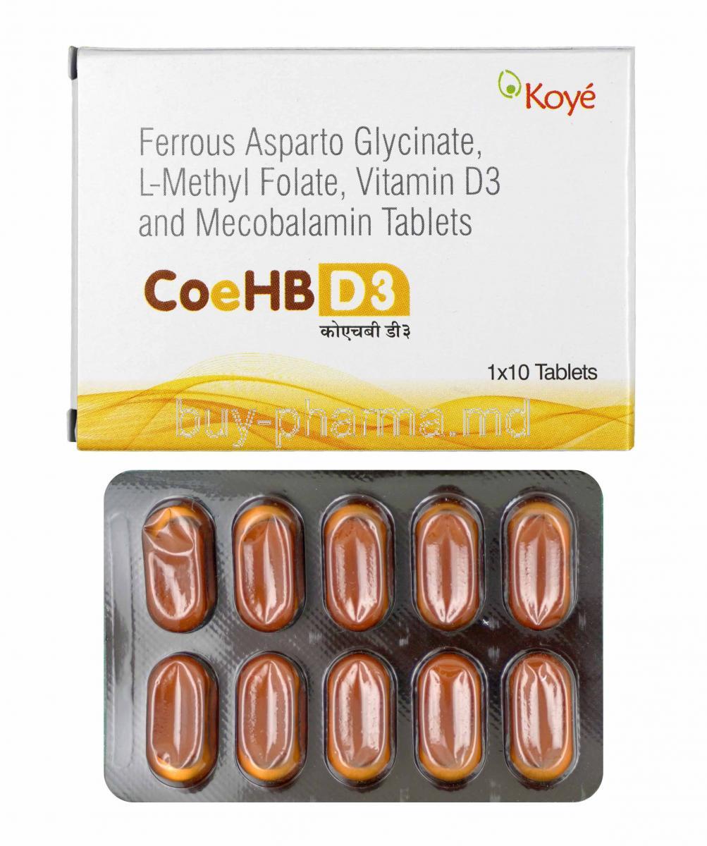 coeHB D3 box and tablets