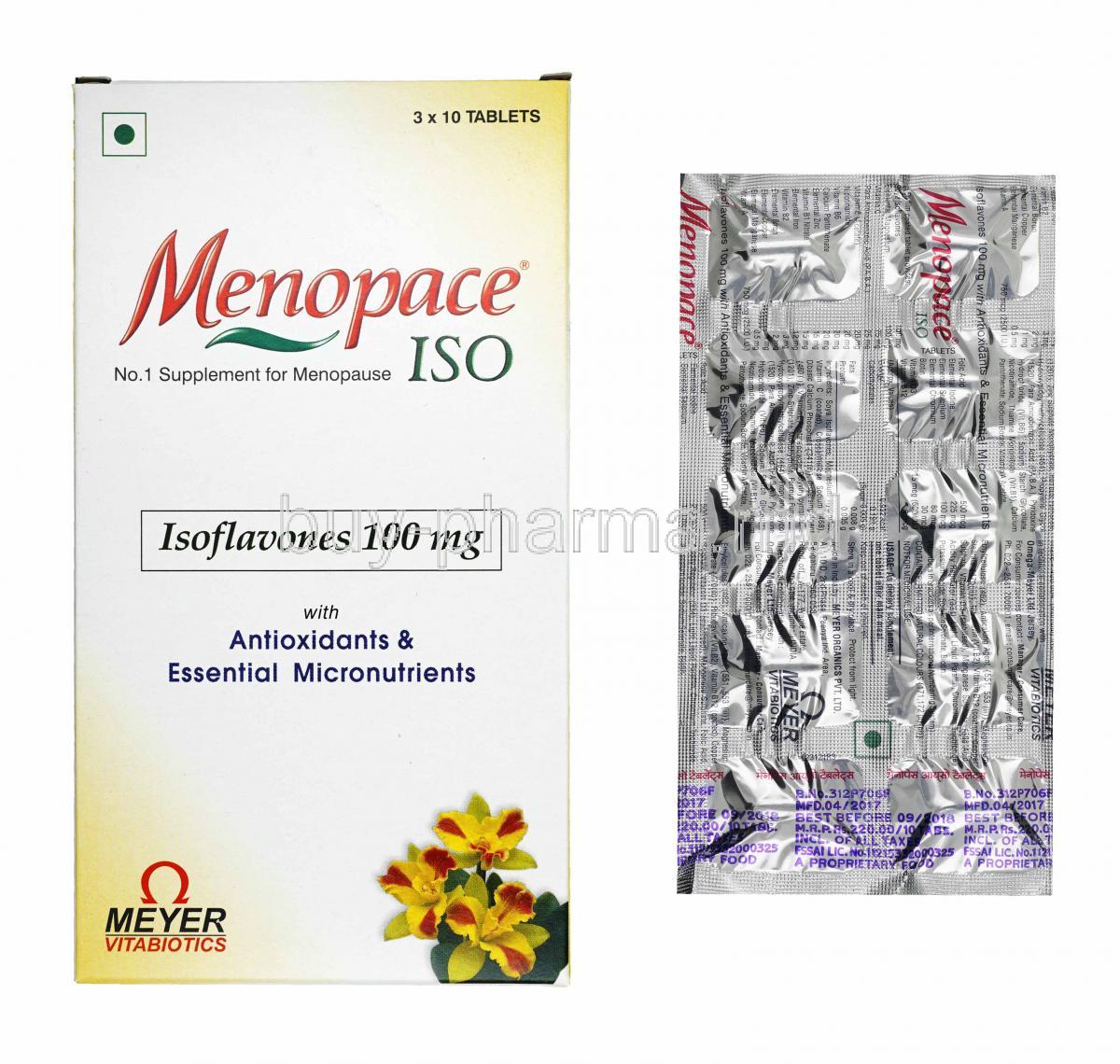 Menopace ISO box and tablets