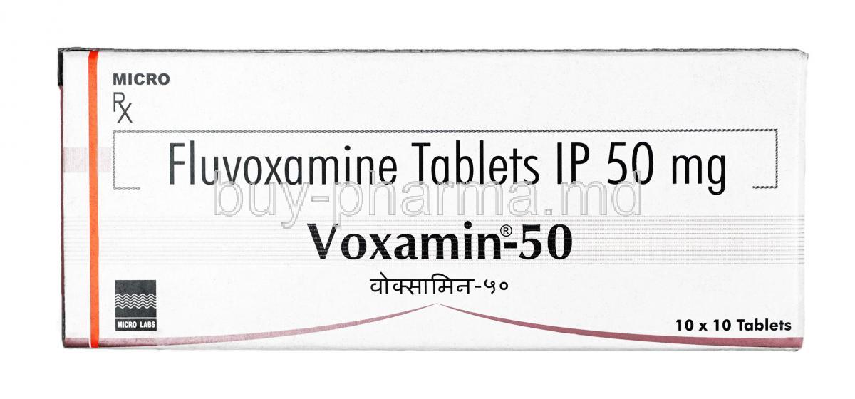Voxamin, Fluvoxamine 50 mg, Tablet, Box